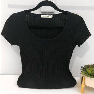 Rag & bone jean black ribbed top